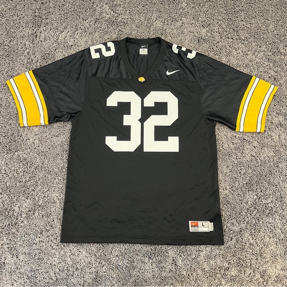 Nike Team Iowa Hawkeyes Football Jersey #32 Size Large Authentic Black Gold NCAA - Picture 1 of 10